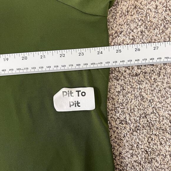 Susan Graver Womens 1X Minimalist Classic Liquid Knit Cowl Neck Tunic Top Green - Picture 9 of 11